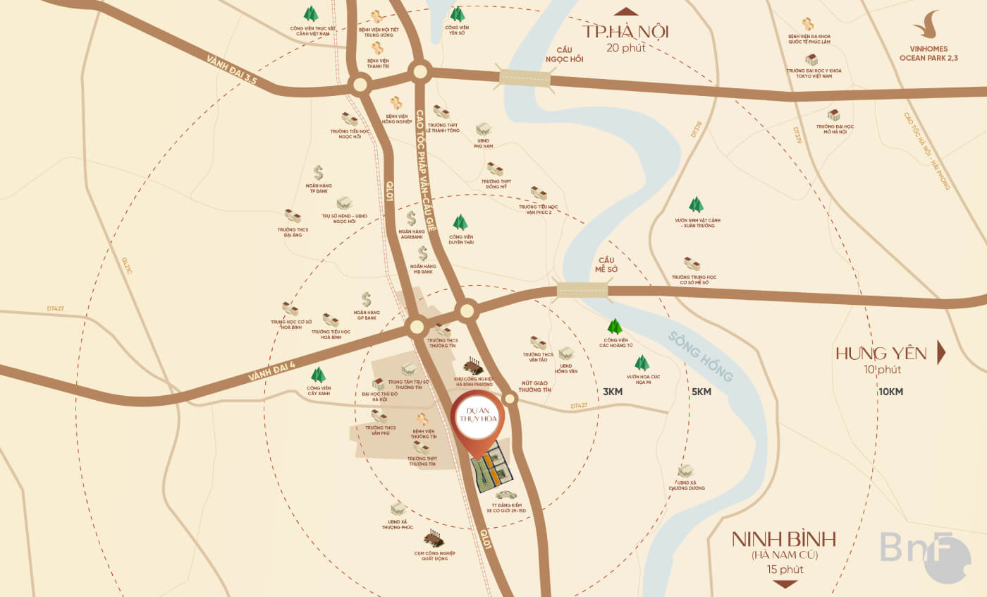 vị trí dự án nam mon square thường tín